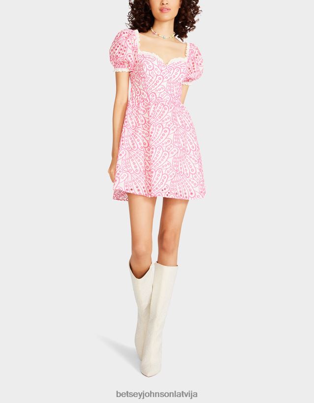 cilpveida korsete mini kleita rozā Betsey Johnson H0660L271 sievietes apģērbs