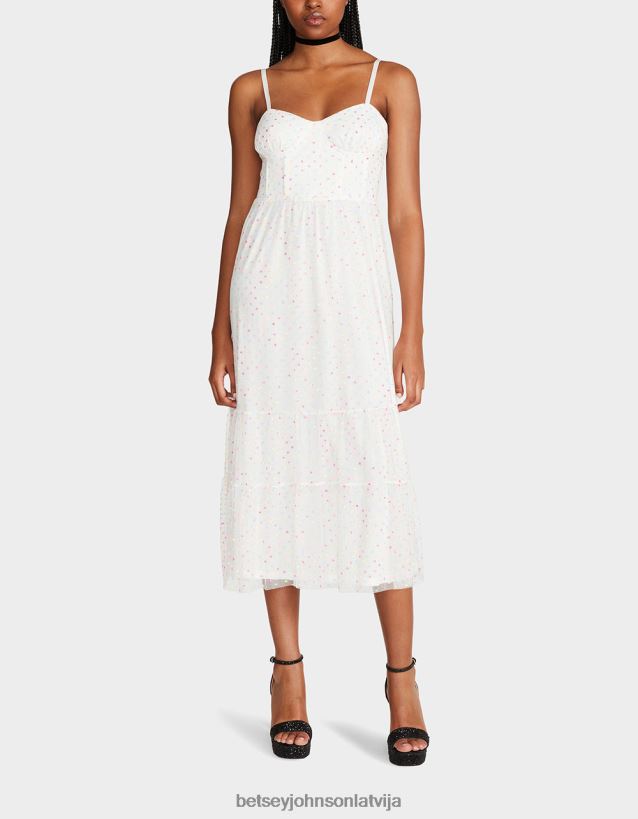 garden vibes korsete midi kleita balts multi Betsey Johnson H0660L281 sievietes apģērbs