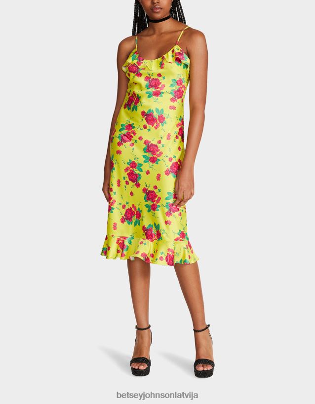 krāsota rozā midi kleita laims Betsey Johnson H0660L284 sievietes apģērbs