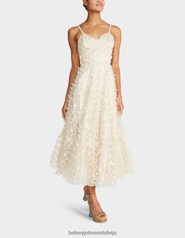 skaista tauriņa maxi kleita krēms Betsey Johnson H0660L273 sievietes apģērbs