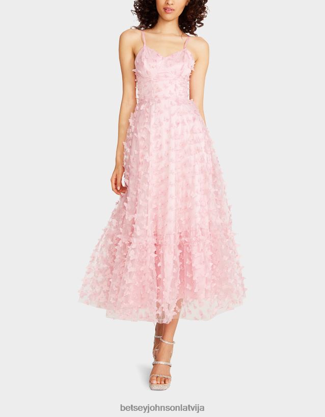 skaista tauriņa maxi kleita rozā Betsey Johnson H0660L268 sievietes apģērbs