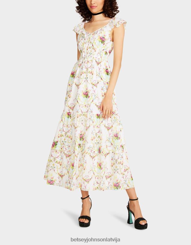 vine and dine maxi kleita balts Betsey Johnson H0660L280 sievietes apģērbs