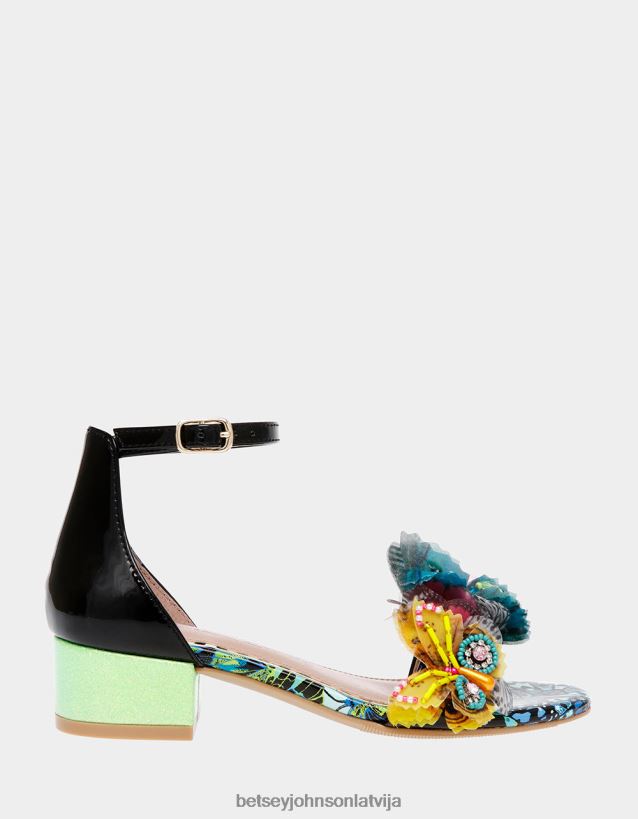 dūcīgs melns multi Betsey Johnson H0660L103 bērni kurpes