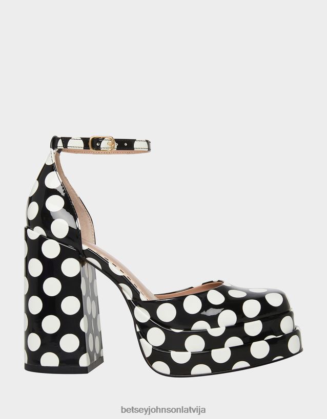 pārāk melna polka punkts Betsey Johnson H0660L72 sievietes kurpes