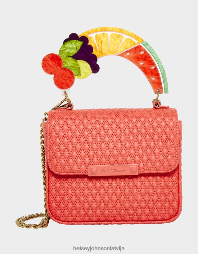 augļu soma ar atloku ar rokturi sarkans Betsey Johnson H0660L214 sievietes Piederumi - Noklikšķiniet uz Attēls, lai aizvērtu