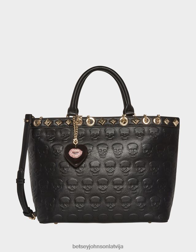bez prāta galvaskausa totalizatora melns Betsey Johnson H0660L246 sievietes Piederumi