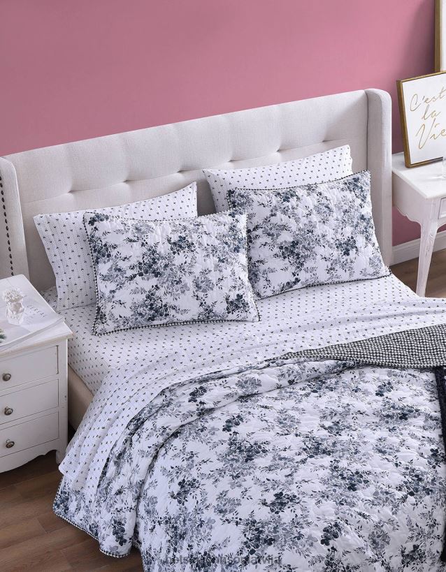 ziedu vīna dārza pilns karalienes segas komplekts melns Betsey Johnson H0660L415 unisex Piederumi