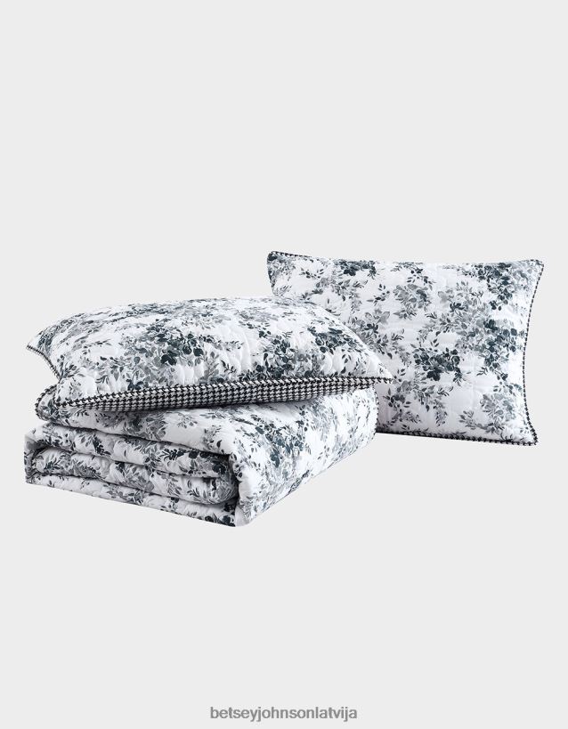 ziedu vīna dārza pilns karalienes segas komplekts melns Betsey Johnson H0660L415 unisex Piederumi