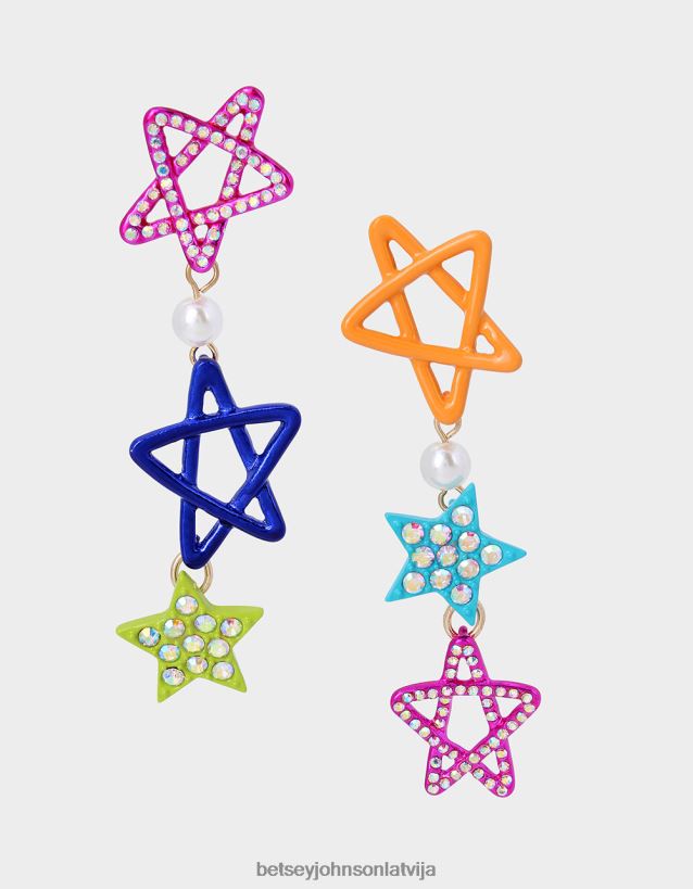kidult kitsch star nesakritības lineārie auskari multi Betsey Johnson H0660L364 sievietes rotaslietas