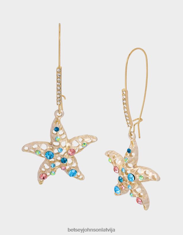 kruīza kontroles jūras zvaigznes āķa auskari multi Betsey Johnson H0660L318 sievietes rotaslietas