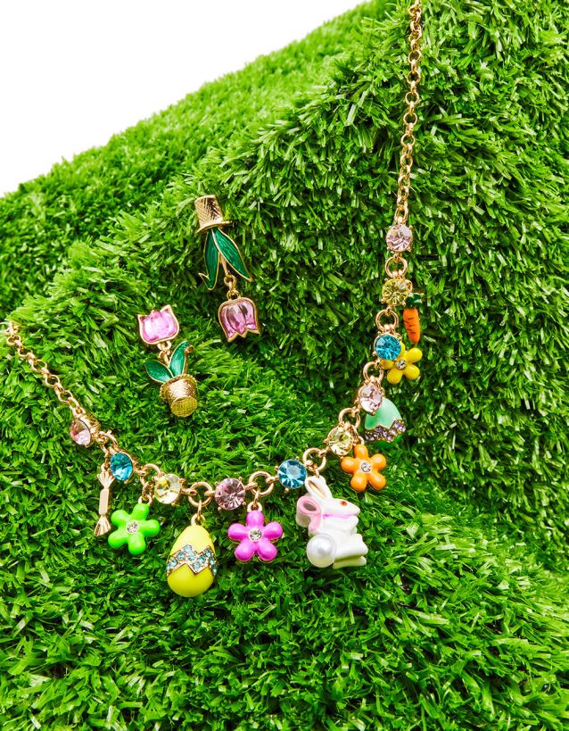 Hunny Bunny Charm pieres kaklarota multi Betsey Johnson H0660L365 sievietes rotaslietas