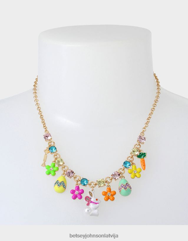 Hunny Bunny Charm pieres kaklarota multi Betsey Johnson H0660L365 sievietes rotaslietas