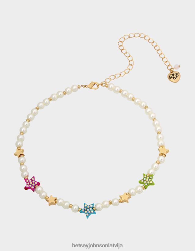 kidult kiča pērļu kaklarota multi Betsey Johnson H0660L356 sievietes rotaslietas