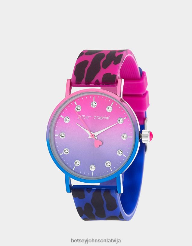 Betsey time ombre leoparda pulkstenis rozā multi Betsey Johnson H0660L359 sievietes rotaslietas