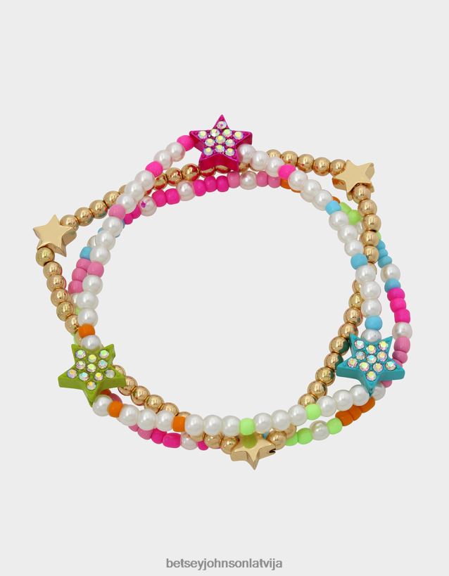 kidult kiča zvaigžņu krelles rokassprādze multi Betsey Johnson H0660L358 sievietes rotaslietas