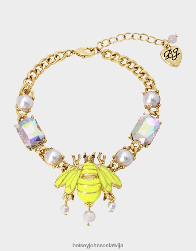 ziedu izstāde Bee flex rokassprādze dzeltens Betsey Johnson H0660L352 sievietes rotaslietas